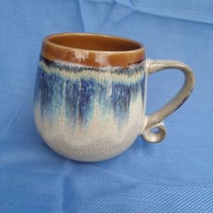 Meritage Stone Earthenware MugCup Glazed Mt Lexington Brown Blues Be…